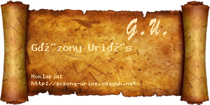 Gózony Uriás névjegykártya